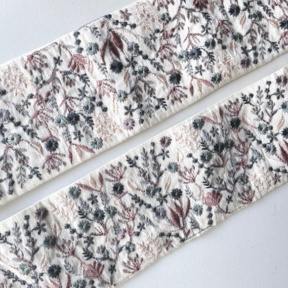 【50cm】インド刺繍リボン　シルク  SS586 5枚目の画像