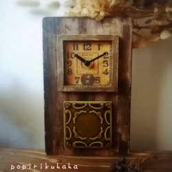一点物✨静かな時が流れる置き時計️　インテリア雑貨・カフェ・新築祝い・大切な時間・木箱・木製・プレゼント・掛け時計・ 1枚目の画像