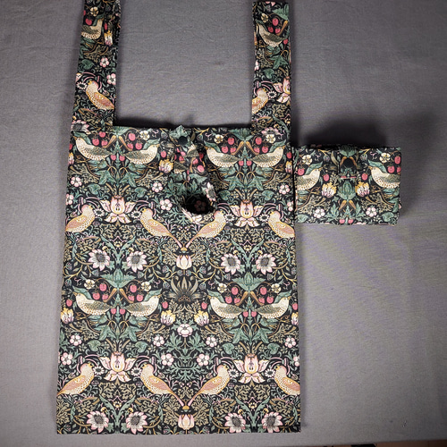 エコバッグ(ウィリアムモリス＊いちご泥棒 黒色) エコバッグ・サブ  