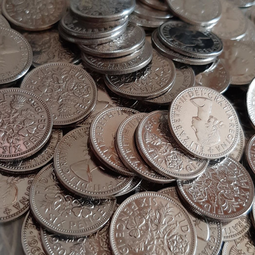 最高の 幸せのシックスペンス イギリス ラッキー6ペンス 100枚セット 貨幣