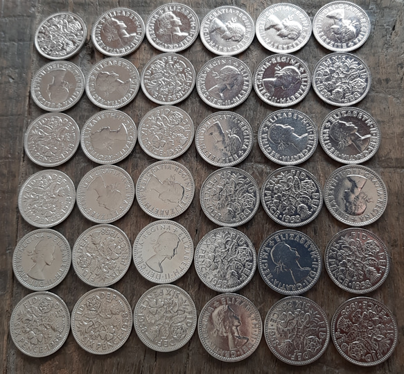送料無料 通販 激安 幸せのシックスペンス イギリス ラッキー6ペンス 100枚セット 貨幣