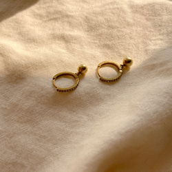 曾經 - 鋯石 黃銅耳環-可改夾 第11張的照片