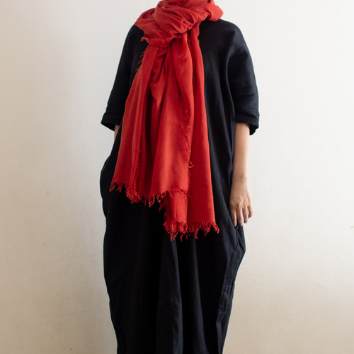 ◎受注生産 シルクカシミヤ 草木染ストール <濃紅> ストール ◎受注生産 シルクカシミヤ 草木染ストール <濃紅> ストール