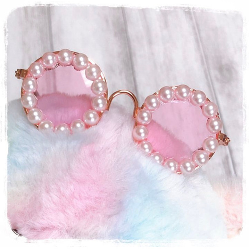 パールサングラス♡ピンク×ゴールド わんちゃん♡ねこちゃん 新発売  