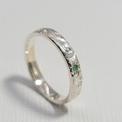 ハワイアンジュエリージュエリー リング 指輪 セット 5㎜ ３㎜ エメラルド 天然石 8枚目の画像