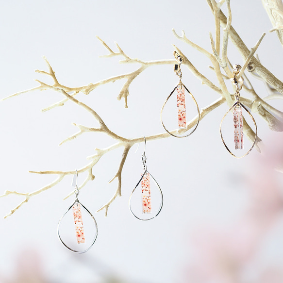 「ゆらり 桜」イヤリング/ピアス【春季限定】 4枚目の画像