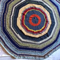 SALE！ カラフル手編みニット円形気まぐれマルチカバー ラグ 160cm