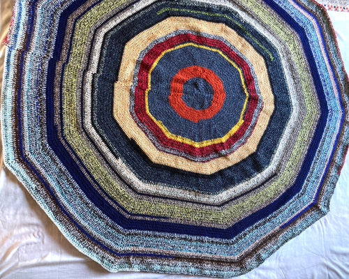 SALE！ カラフル手編みニット円形気まぐれマルチカバー ラグ 160cm