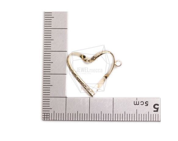 PDT-2668-G【2個入り】ハートペンダント,Heart Pendant/20mm X 22.3mm 5枚目の画像
