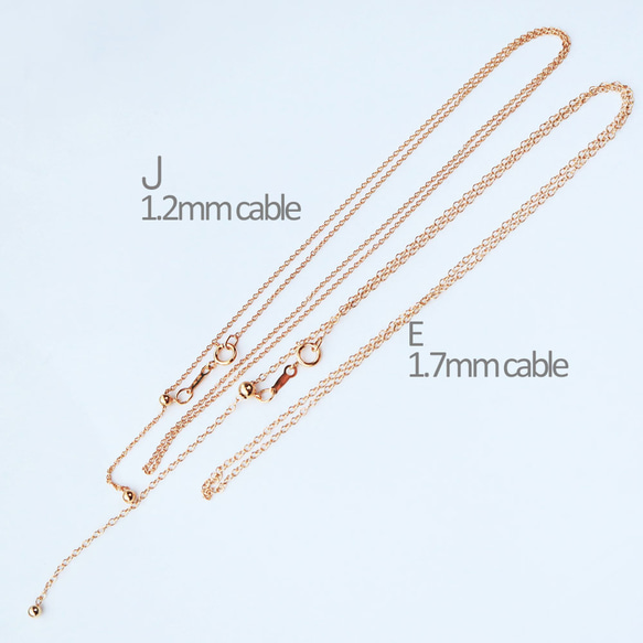 14KGF 1.2mm 丸あずき  スライドボール チェーンネックレス【J】22inc 2枚目の画像