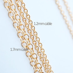 14KGF 1.2mm 丸あずき  スライドボール チェーンネックレス【J】22inc 3枚目の画像