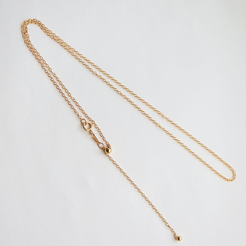 14KGF 1.2mm 丸あずき スライドボール チェーンネックレス【J 14KGF 1.2mm 丸あずき スライドボール チェーンネックレス【J