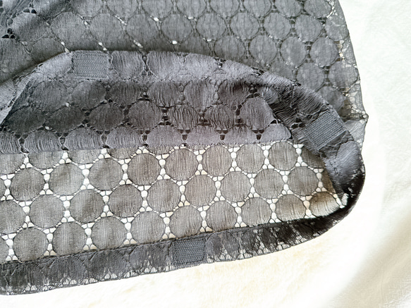 襦袢　替袖　替え袖　サークルレース　ブラック 4枚目の画像