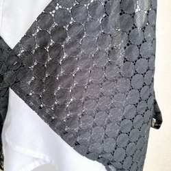 襦袢　替袖　替え袖　サークルレース　ブラック 2枚目の画像