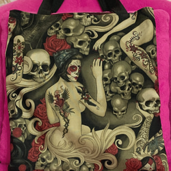 RUDE GALLERY 骸骨デザイン トートバッグ RUDE GALLERY】 ガイコツの地図 REVERSIBLE TOTE BAG ＜ART WORK