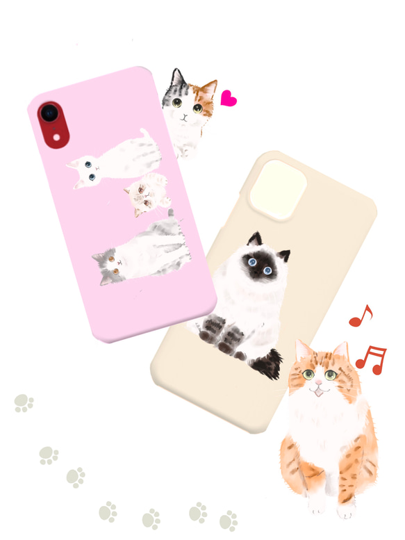 お気に入りの猫で作る♪　スマホケース　iPhone 、他機種いろいろ 1枚目の画像