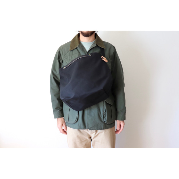 leather handle canvas shoulder bag 18枚目の画像