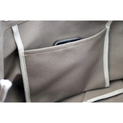 leather handle canvas shoulder bag 5枚目の画像