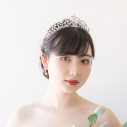 ウェディング　ティアラ　ブライダル　キュービックジルコニア  プリンセス　唐草　アラベスク　結婚式 3枚目の画像