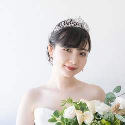 ウェディング　ティアラ　ブライダル　キュービックジルコニア  プリンセス　唐草　アラベスク　結婚式 9枚目の画像