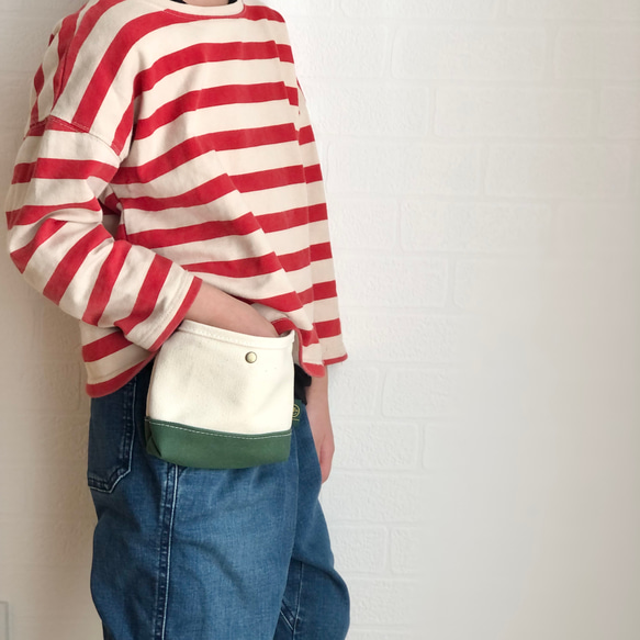 "removable pocket for kids" シンプルな移動ポケット　2way ポシェットにも《受注製作》 12枚目の画像