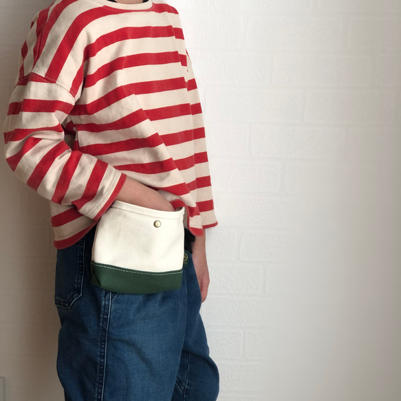 "removable pocket for kids" シンプルな移動ポケット　2way ポシェットにも《受注製作》 10枚目の画像