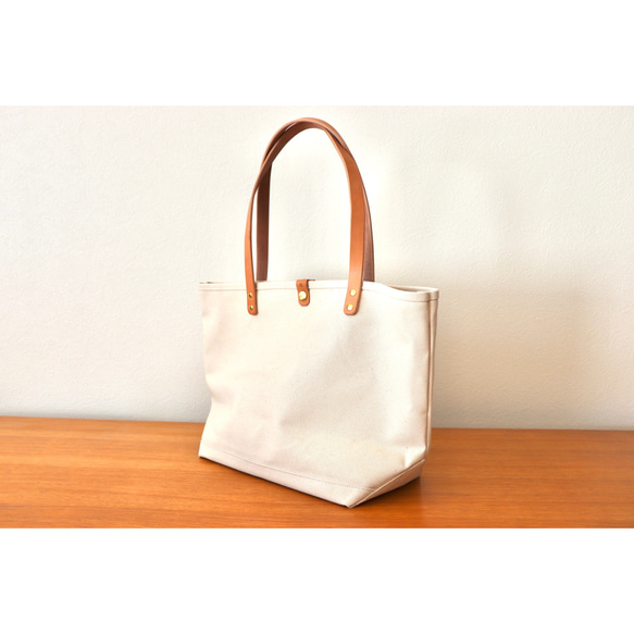 leather handle canvas tote bag 9枚目の画像