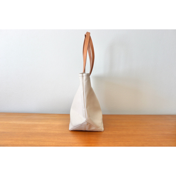 leather handle canvas tote bag 8枚目の画像