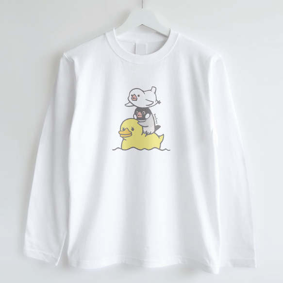 長袖Tシャツ（あひるさんと一緒 / 文鳥） 2枚目の画像