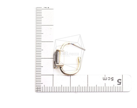 ERG-2324-G [2 件] 方形玻璃耳環，方形玻璃耳環 第5張的照片