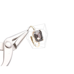 ERG-2324-G [2 件] 方形玻璃耳環，方形玻璃耳環 第4張的照片