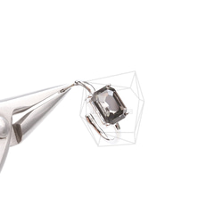 ERG-2324-R【2個入り】スクエアガラスピアス,Square Glass Post Earring 4枚目の画像