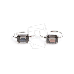 ERG-2324-R【2個入り】スクエアガラスピアス,Square Glass Post Earring 1枚目の画像