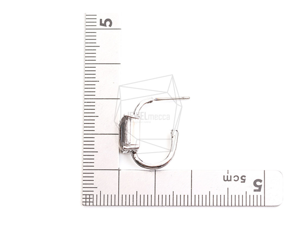 ERG-2324-R【2個入り】スクエアガラスピアス,Square Glass Post Earring 5枚目の画像