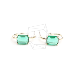 ERG-2325-G【2個入り】スクエアガラスピアス,Square Glass Post Earring 1枚目の画像