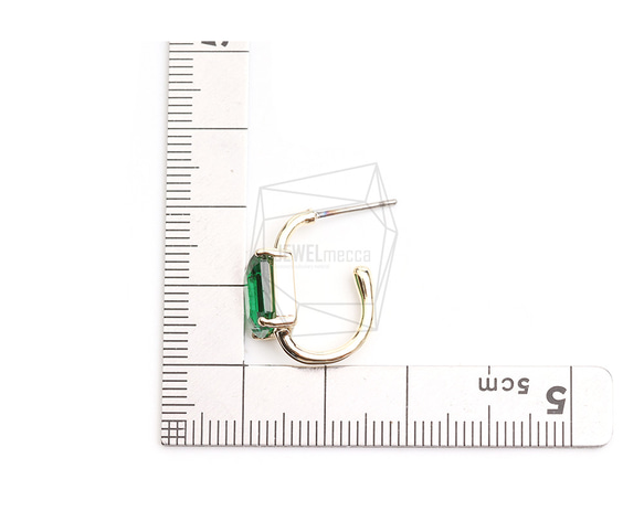 ERG-2325-G【2個入り】スクエアガラスピアス,Square Glass Post Earring 5枚目の画像