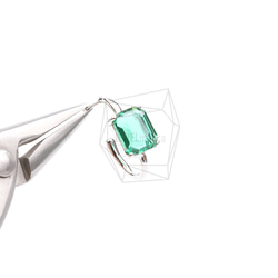 ERG-2325-R [2 件] 方形玻璃耳環，方形玻璃耳環 第4張的照片