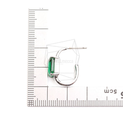 ERG-2325-R【2個入り】スクエアガラスピアス,Square Glass Post Earring 5枚目の画像