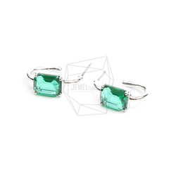 ERG-2325-R [2 件] 方形玻璃耳環，方形玻璃耳環 第2張的照片