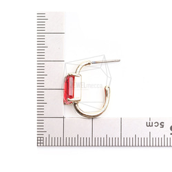 ERG-2326-G [2 件] 方形玻璃耳環，方形玻璃耳環 第5張的照片