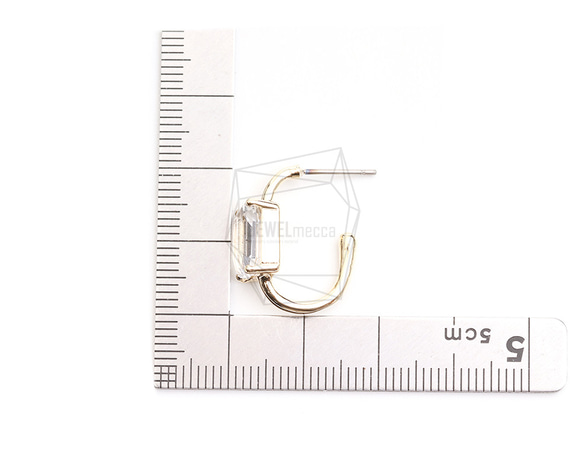 ERG-2327-G【2個入り】スクエアガラスピアス,Square Glass Post Earring 5枚目の画像