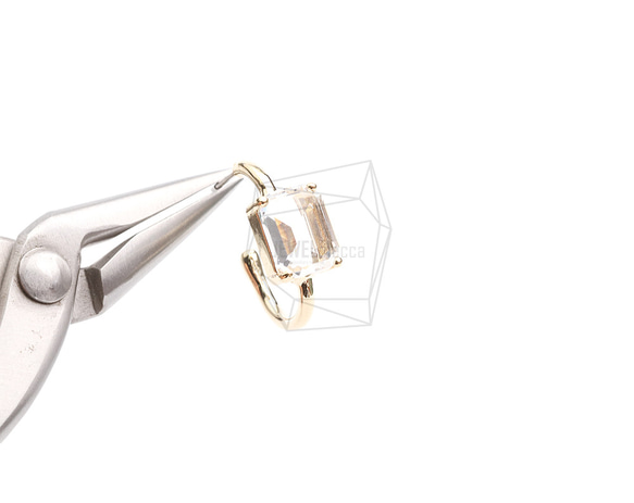 ERG-2327-G [2 件] 方形玻璃耳環，方形玻璃耳環 第4張的照片