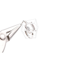 ERG-2327-R【2個入り】スクエアガラスピアス,Square Glass Post Earring 4枚目の画像