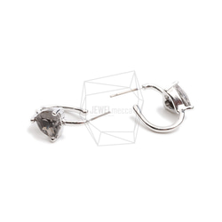 ERG-2328-R [2 pieces] 三角玻璃耳環,三角玻璃耳環 第3張的照片