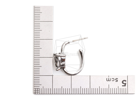 ERG-2328-R [2 pieces] 三角玻璃耳環,三角玻璃耳環 第5張的照片