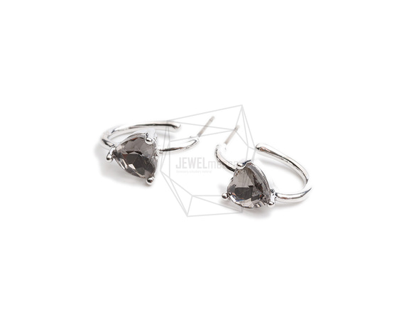 ERG-2328-R【2個入り】トライアングルガラスピアス,Triangle Glass Post Earring 2枚目の画像