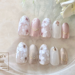 ネイルチップ No.56 フラワーネイル nail ジェルネイル 2枚目の画像