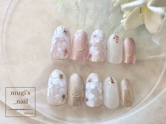 ネイルチップ No.56 フラワーネイル nail ジェルネイル 2枚目の画像