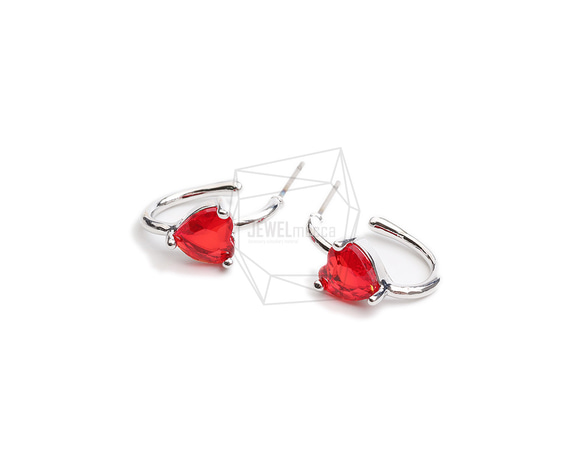 ERG-2330-R【2個入り】トライアングルガラスピアス,Triangle Glass Post Earring 2枚目の画像