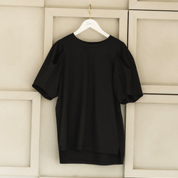 パフスリーブTシャツ　ブラック　sai　日本製　Tシャツ　ストレスフリー　体型カバー　パフスリーブ　フリーサイズ　即納 18枚目の画像